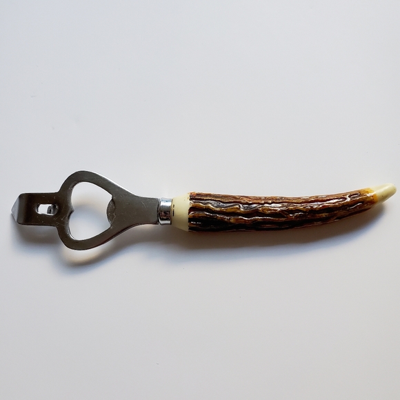 60's Vintage 'Maine' Antique Deer Stag Antler Bone Bar Tool Combi Bottle Opener - Picture 9 of 11